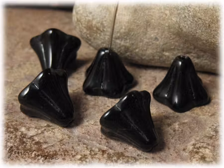 Svart blomklocka/änglakjol 10-pack ca 12x10 mm