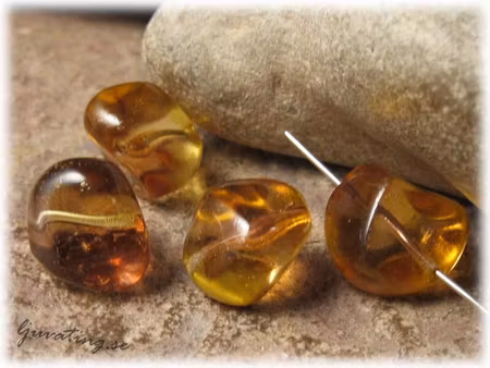 Transparent kantig topaz/rosa ca 15x12 mm