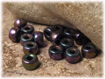 Pony beads lilaton med AB lyster 20-pack ca 6x4mm
