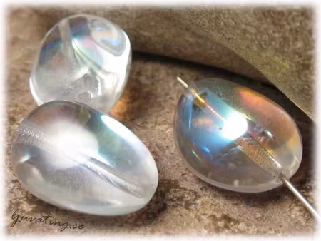 Clear crystal med AB lyster ca 17x14 mm