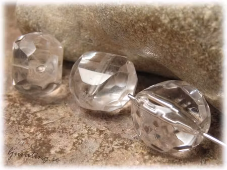 Crystal facetterad stair ca 14x14x11 mm