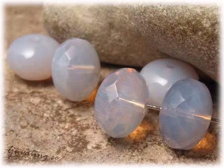 Lilaton firepolished facetterad rondell ca 14x9 mm