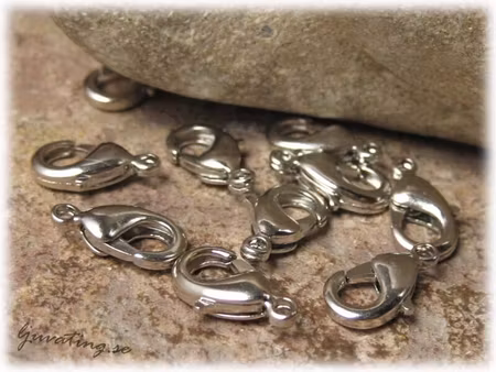 Karbinhake platinapläterad ca 12 mm