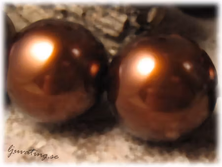 Rund vaxad brun Jablonex glaspärla ca 16 mm