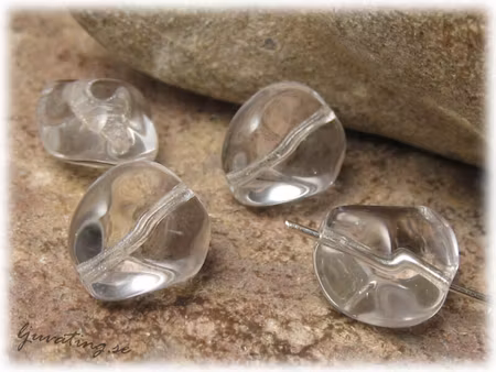 Nuggets clear crystal glaspärla ca 11x9 mm