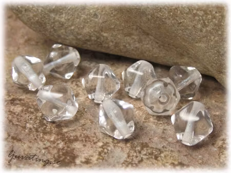 Clear crystal bicone Jablonex 10-pack ca 8x7 mm