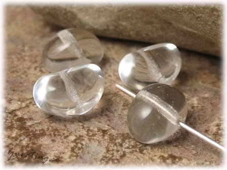 Clear crystal sidoborrad lite böjd ca 12x8 mm