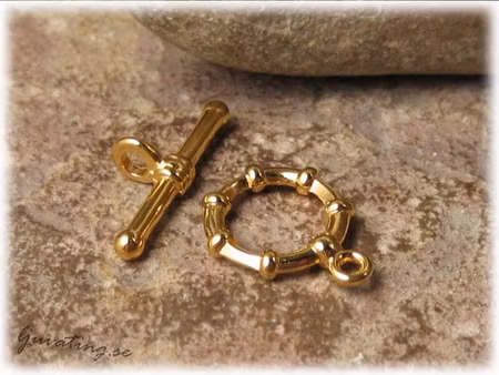 Toggle lås boj guldpläterat ca 12 mm