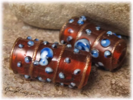 Wedding Cake rost röd pärla tub ca 22x14 mm