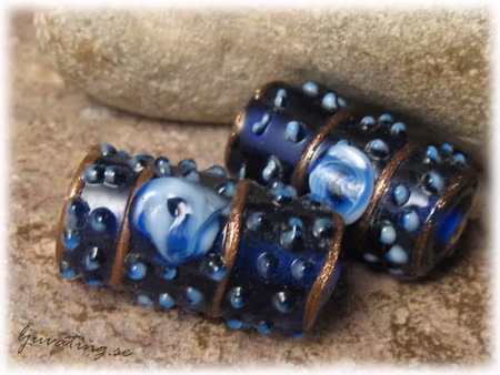 Wedding Cake cobolt blå pärla tub ca 22x14 mm