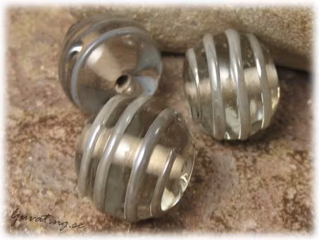 Clear rund pärla med slinga ca 16x14 mm