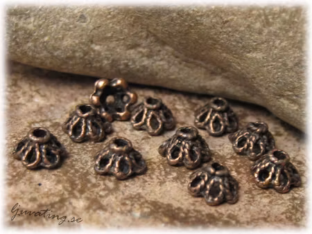 Pärlhatt mörk kopparfärgad 20-pack ca 6 mm