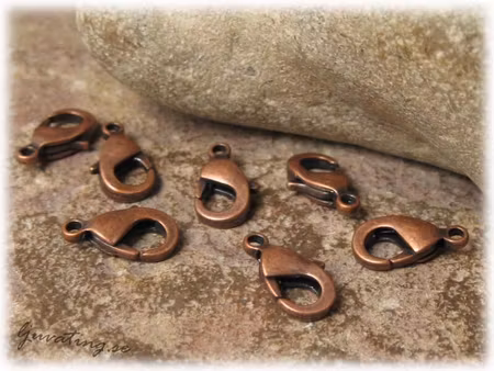 Karbinhake 10-pack kopparfärgade  ca 12x6 mm