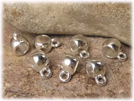 Silverfärgad hanger med ögla 4-pack ca 6x11 mm