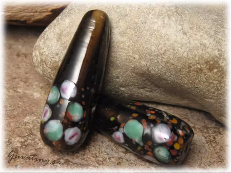 Transp black diamond stor droppe blommor ca34x12