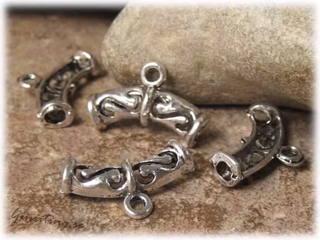 Mellandel med ögla öppen baksida 4-pack ca 23x10 mm