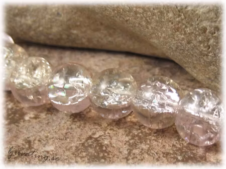 Krackelerad rosa/clear glaspärla 20-pack ca 8mm