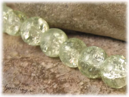 Krackelerad lime rund glaspärla 20-pack ca 8 mm