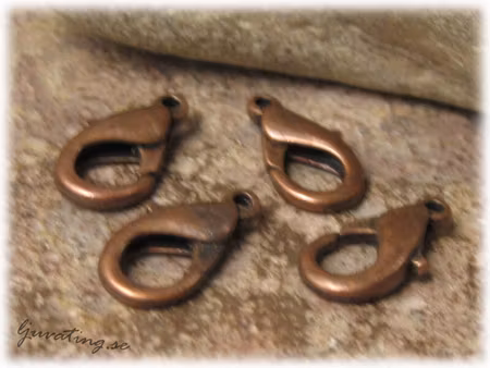 Karbinhake klolås kopparfärgad ca 16x8 mm