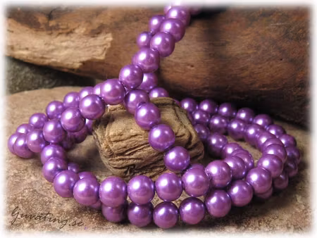 Pärlor i glas rund lila 20-pack ca 8mm