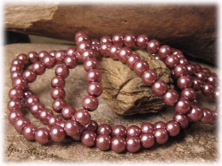 Pärlor i glas rund rosabrun 30-pack ca 6 mm