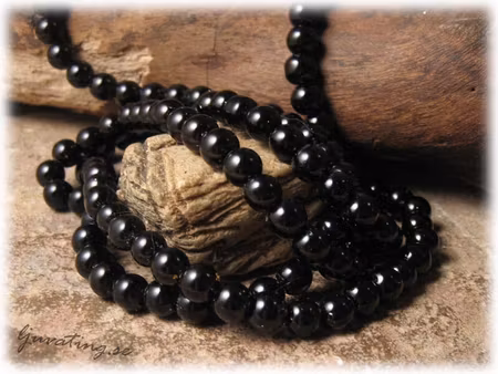 Pärlor i glas rund svart 30-pack ca 6 mm