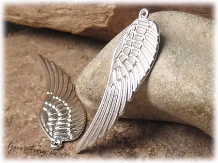 Vinge modell större ljus silverfärgad ca 50x16 mm