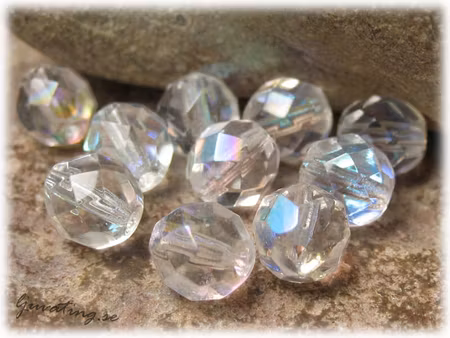 Clear crystal AB facetterad pärla 10-pack ca 8 mm