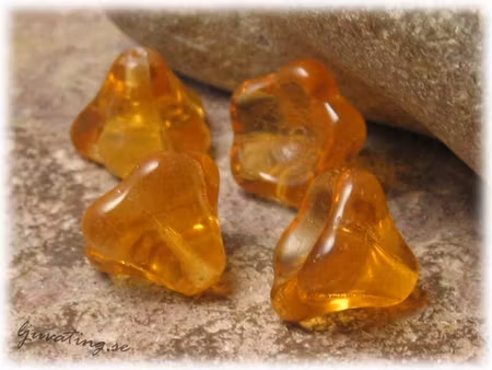 Amber blomklocka änglakjol 1 styck ca 11x13 mm