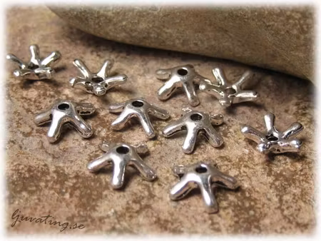 Pärlhatt 5 vingad i tibetsilver 20-pack ca 9 mm