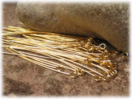 Öglepinnar guldpläterade 40-pack ca 50 mm