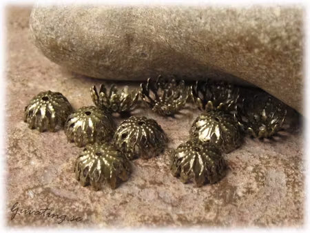 Pärlhatt filigran bronsfärgad 10-pack ca 8x4 mm