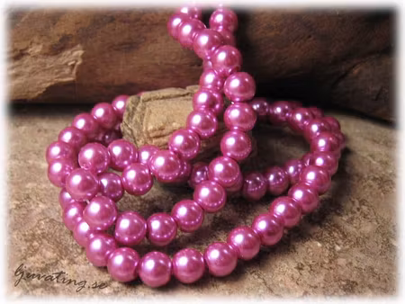 Pärlor i glas rund cerise 20-pack ca 8 mm