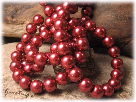 Pärlor i glas rund mörkröd 20-pack ca 10 mm