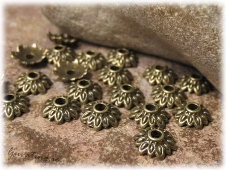 Pärlhatt antik bronsfärgad 20-pack ca 8 mm