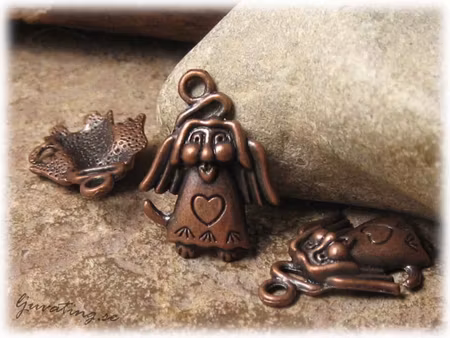 Berlock troll antik kopparfärg ca 24x18 mm