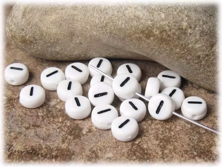 Bokstavspärla I i acryl  20-pack ca 7 mm