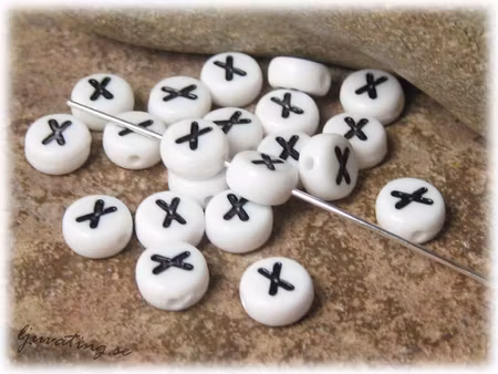 Bokstavspärla X i acryl  20-pack ca 7 mm