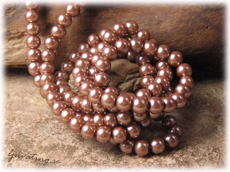 Pärlor i glas rund brunton 30-pack ca 6 mm