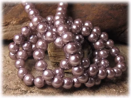 Pärlor i glas rund plommonfärgad 20-pack ca 8 mm