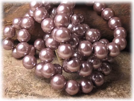 Pärlor i glas rund plommonfärgad 20-pack ca 10 mm