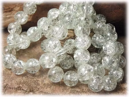 Krackelerad clear glaspärla 20-pack ca 10 mm