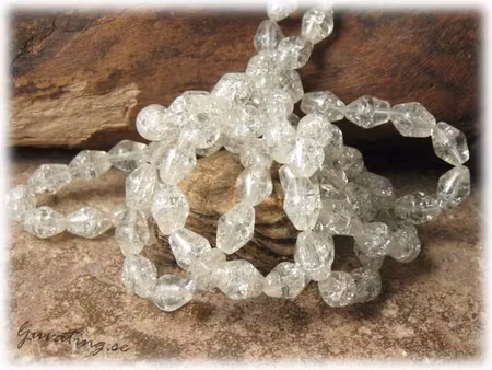 Krackelerad clear bicone pärla 20-pack ca 10x7 mm