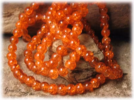 Krackelerad orange glaspärla 30-pack ca 6 mm