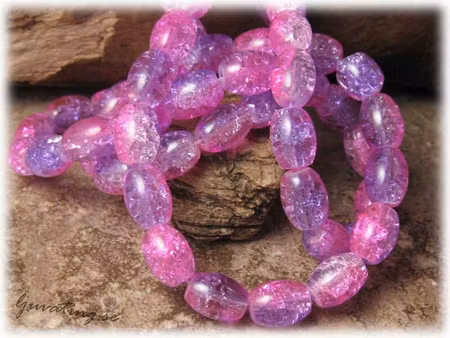 Krackelerad cerise/lila oval 20-pack ca 11x8 mm