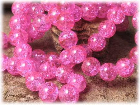 Krackelerad cerise rund glaspärla 20-pack ca 8 mm