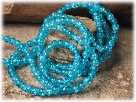 Krackelerad turkos glaspärla 40-pack ca 4 mm