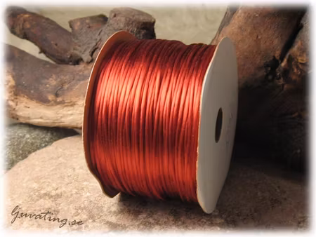 Roströd Rattail / Satincord tjocklek ca 1 mm