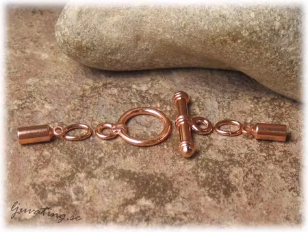 Kumihimo ljus koppar toggle och 2,5 mm avslut