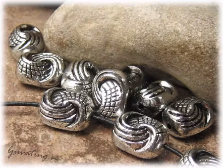 Syntetpärla silver antikfinish 10-pack ca15x12x9mm